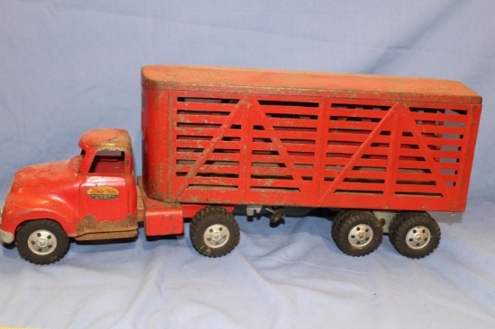 TONKA TOYS LIVESTOCK TRUCK & TRAILER, 23 IN LONG