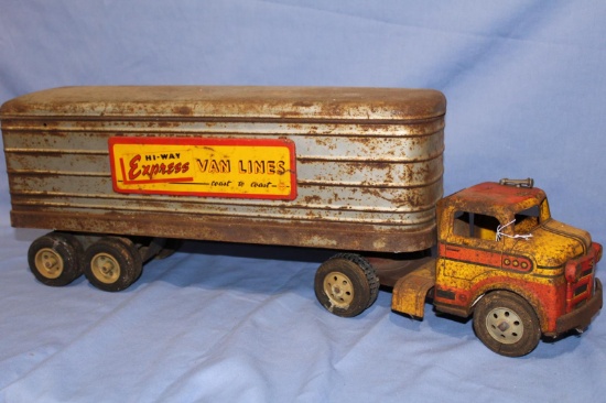 MARX HI-WAY EXPRESS VAN LINES, 28 IN LONG
