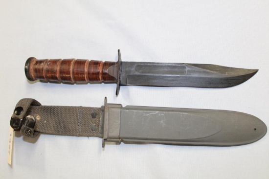 CAMILLUS KNIFE STAMPED USN MK2 WITH USN MK2 SHEATH