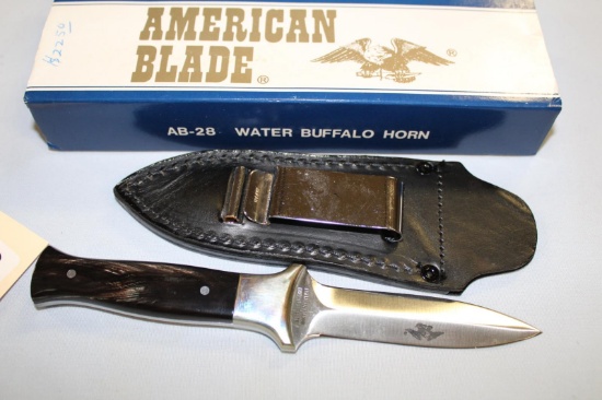 AMERICAN BLADE AB-28 WATER BUFFALO HORN IN BOX