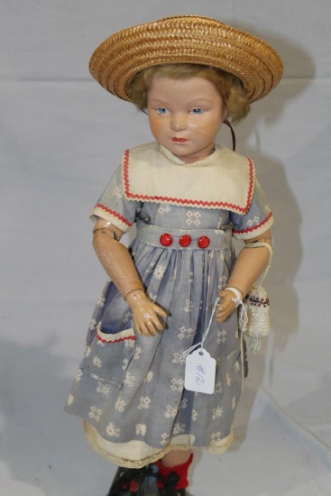 APPROX 19 IN SCHOENHUT W/ SKIN WIG