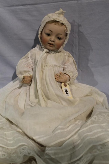 APPROX 14 IN KESTNER 211 SKIN WIG, ANTIQUE CLOTHES
