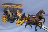 STANLEY TOYS HORSE DRAWN CARRIAGE 11.5 IN LONG