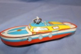 OHIO ART WINDUP BOAT, 9 IN LONG