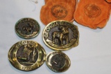 4 BELT BUCKELS, 2 GEORGIA &  2 GEORGIA BULLDOGS