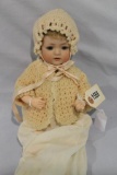 APPROX 11 IN KR 122 BABY, OPEN MOUTH, WIG,ANTIQUE