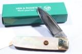 HEN & ROOSTER MOTHER OF PEARL POCKET KNIFE