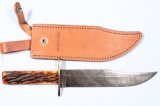 BEAR & SON DAMASCUS KNIFE WITH SHEATH