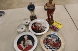 BILL ELLIOTT STATUE, JR JOHNSON STATUE, ASHTRAYS,