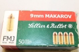 APPROX 50 ROUNDS 9MM MAKORV LELLIOR & BELLOT