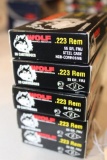 APPROX 100 ROUNDS  (5 BOXES) WOLF 223