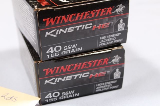 APPROX 40 ROUNDS WINCHESTER KINETIC JHP 40 S&W