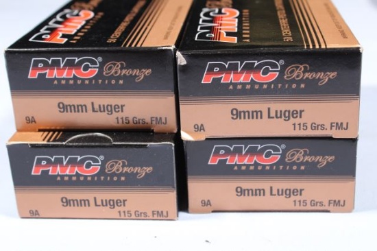 APPROX 200 ROUNDS PMC 9MM
