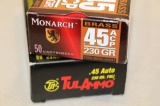 APPROX  100 RDS 45 ACP MONARCH TMJ 230 GR BRASS &