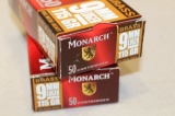 APPROX 100 RDS 9MM  MONARCH FMJ 115 GR BRASS