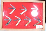 7 CASE KNIVES IN DISPLAY
