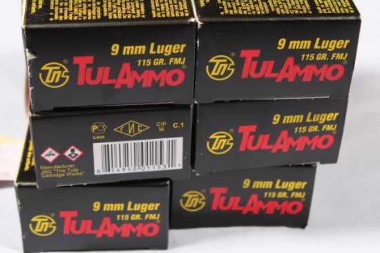 APPROX 300 ROUNDS TULAMMO 9 MM LUGER