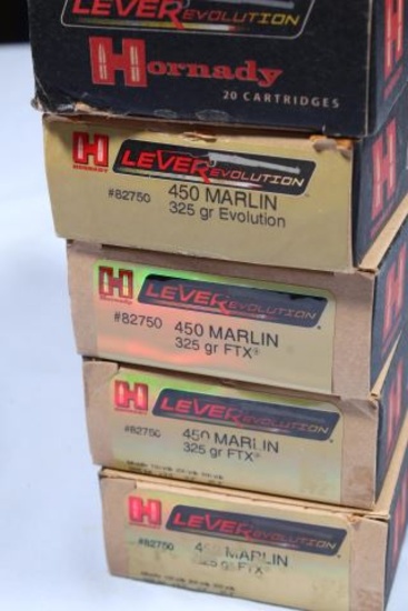 APPROX 100 ROUNDS HORNADY 450 MARLIN