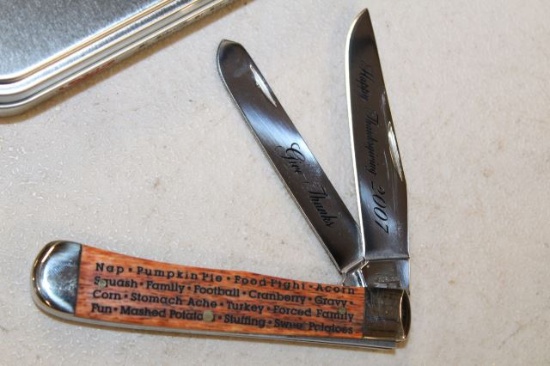 CASE 2007 HAPPY THANKSGIVING KNIFE IN TIN