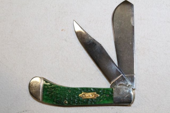 CASE 2 BLADE GREEN KNIFE