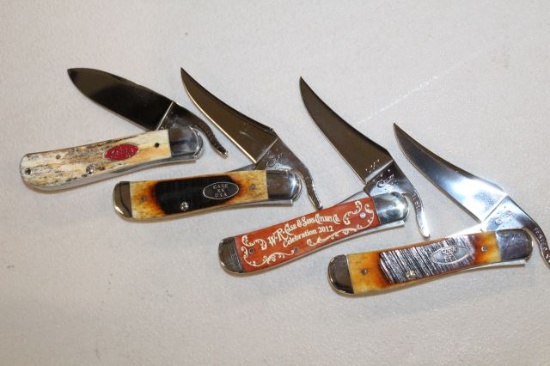 CASE RUSSLOCK CHESTNUT, STAG, & 2 ANTIQUES