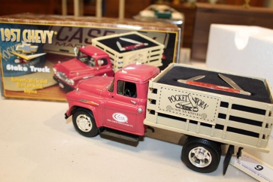 CASE 2417 KNIFE WITH 1957 CHEVY STAKE TRUCK