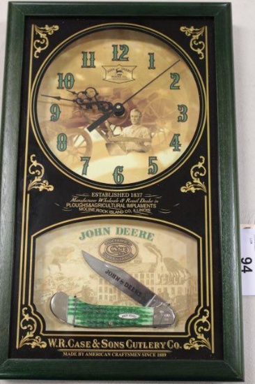 CASE JOHN DEERE CLOCK WITH KNIFE