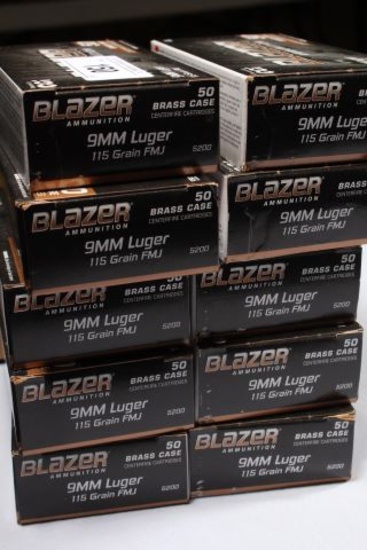 500 ROUNDS CCI BLAZER 9MM LUGER