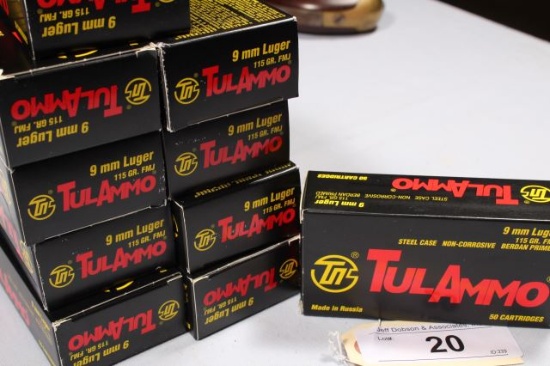 500 ROUNDS TULAMMO 9MM LUGER
