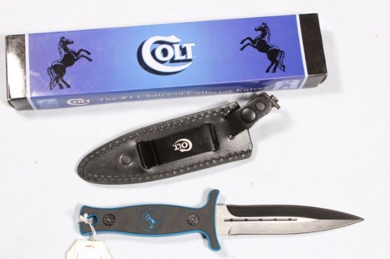 COLT BLACK & BLUE FIXED BLADE DAGGER KNIFE