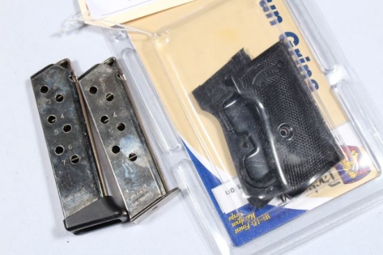 2 WALTHER FACTGORY  380 MAGAZINES & WALTHER GRIPS