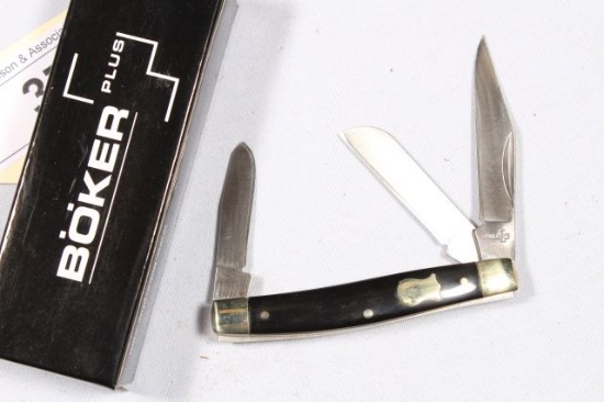 BOKER 3 BLADE KNIFE BLACK HANDLES