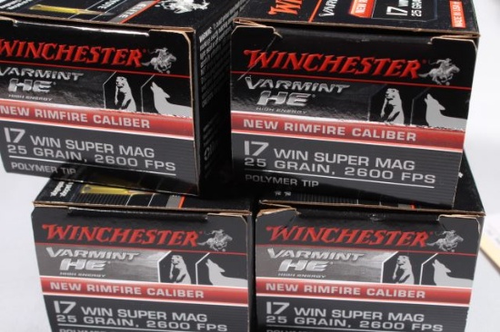200 ROUNDS UNOPENED WINCHESTER 17 WIN SUPER MAG