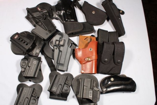 12 HOLSTERS & 4 MAG HOLDERS
