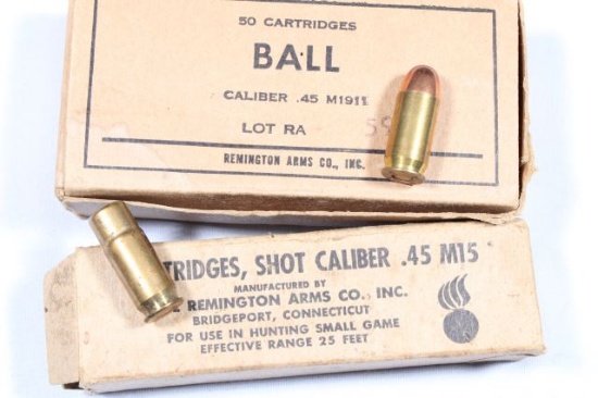 APPROX 50 ROUNDS VINTAGE 45 ACP & APPROX 20 ROUNDS