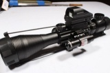 4- 16 X 50 EG RED / GREEN RIFLE SCOPE WITH RED DOT