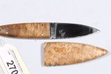 COLT FIXED BLADE KNIFE BURL HANDLES MAGNETIC SHEAH