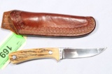 STAG HANDLED KNIFE MADE BY M POOLE