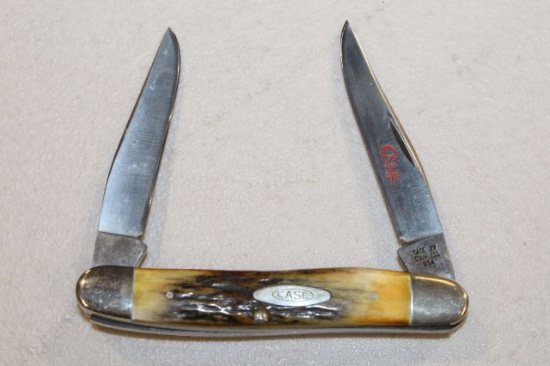 CASE GEN. STAG MUSKRAT,  2 DOT KNIFE, RED CASE