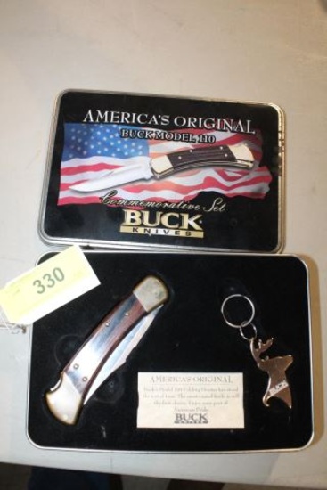 BUCK MODEL 10 COMMERATIVE SET IN TIN