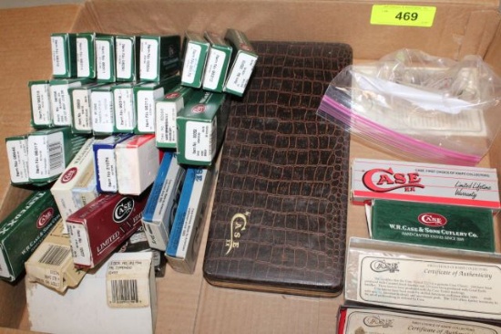 MISC EMPTY CASE KNIFE BOXES, PLASTIC STANDS ETC