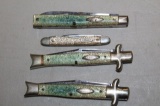 4 CASE KNIVES #6S1051, R6201, 6S1051 & GS285