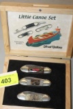 FROST CUTLERY LITTLE CANOE SET IN WOOD BOX