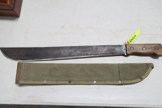 ZIP BRAND MATCHET IN VINTAGE US SCABBOARD
