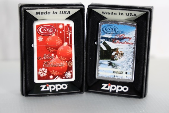 2 - ZIPPO CASE LIGHTERS IN BOX