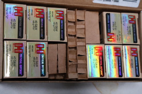 APPROX 200 RDS 40 S&W HORNDAY CRITICAL DEFENSE