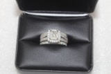 14 KT WHITE GOLD WEDDING SET