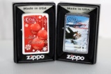 2 - ZIPPO CASE LIGHTERS IN BOX