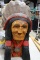 WOOD INDIAN CHEF BUST