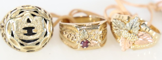3- 10 KT GOLD RINGS